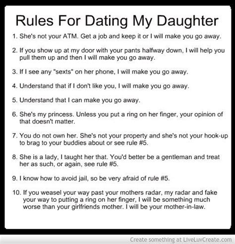 Rules for dating my daughter list